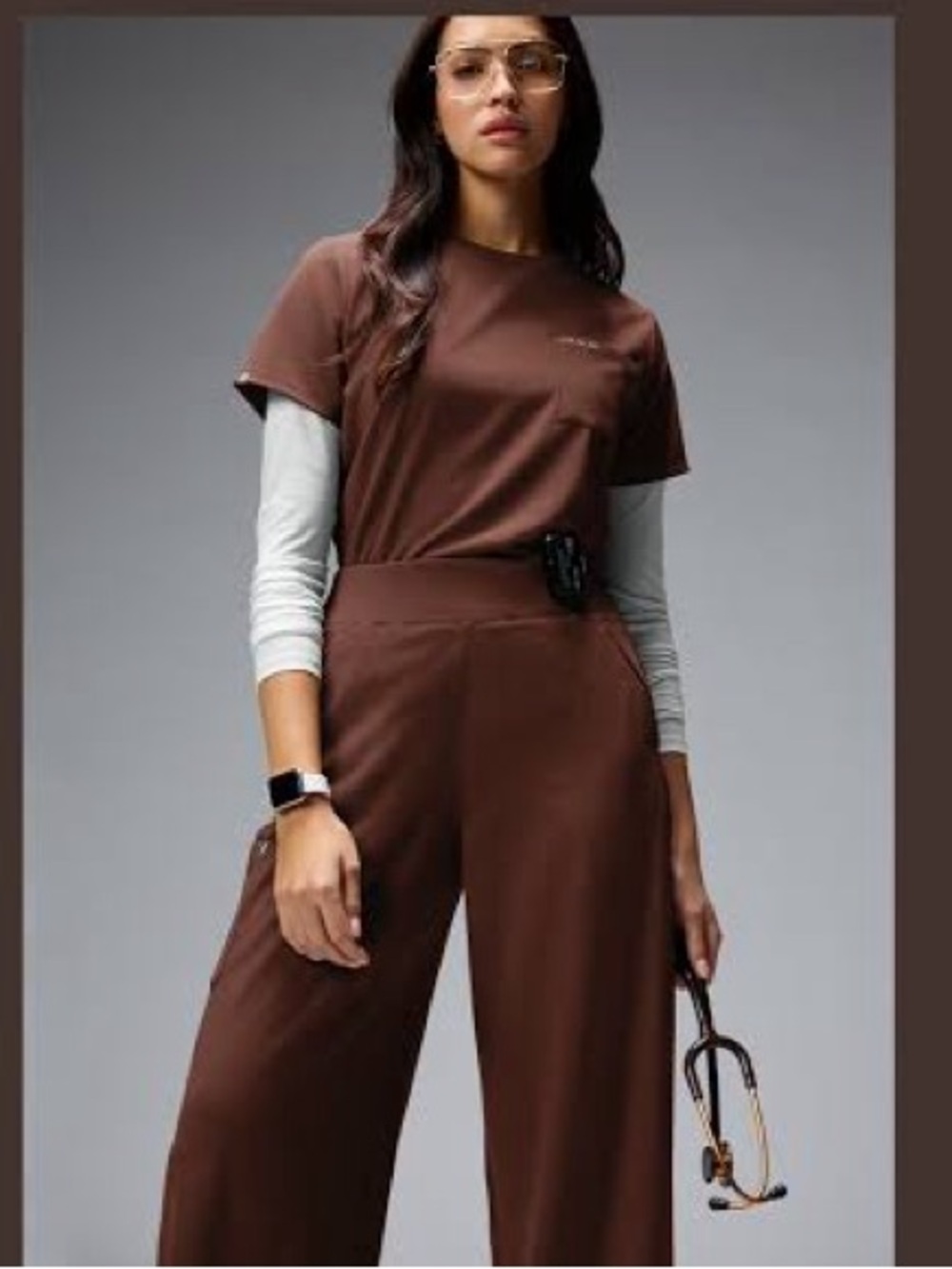 Hypothesis wide leg scrub pant in bitter chocolate women’s xs nwot